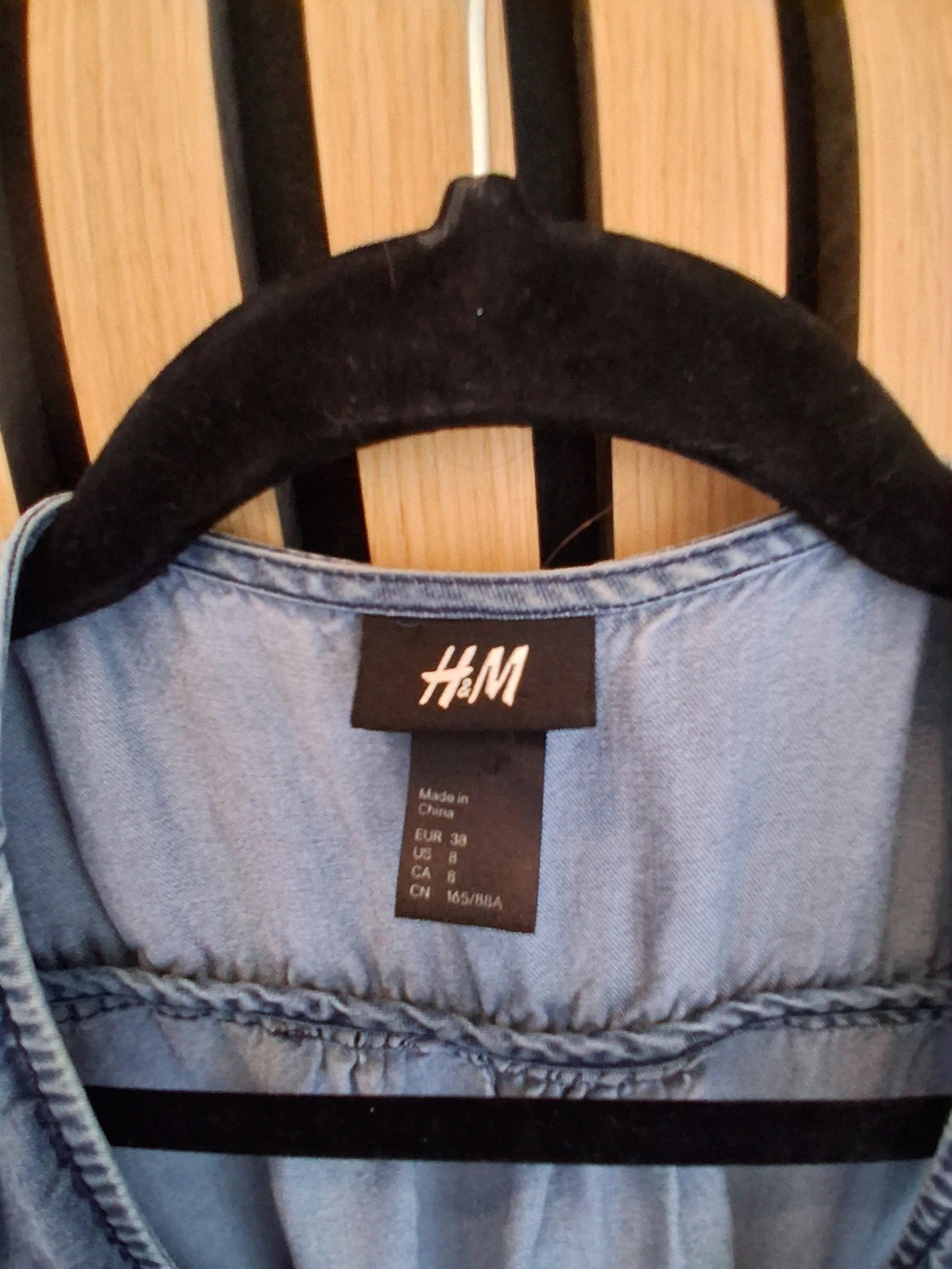 H&M Light Blue Denim Ruffle Front Dress - Picture 3 of 3